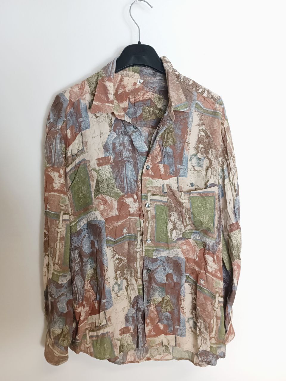 camicia vintage fantasia rosa antico in viscosa