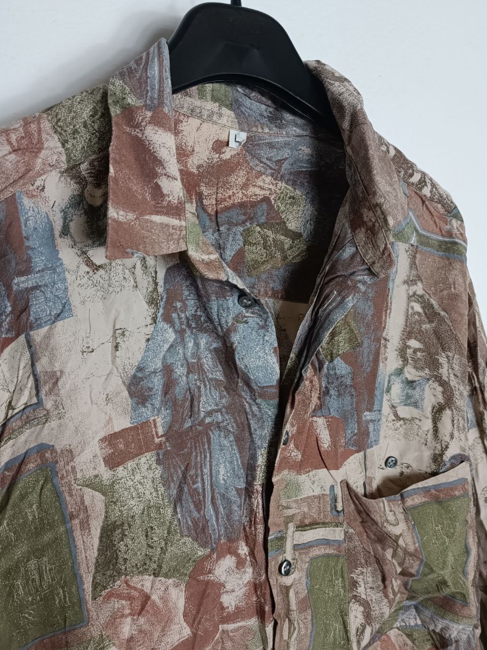 camicia vintage fantasia rosa antico in viscosa