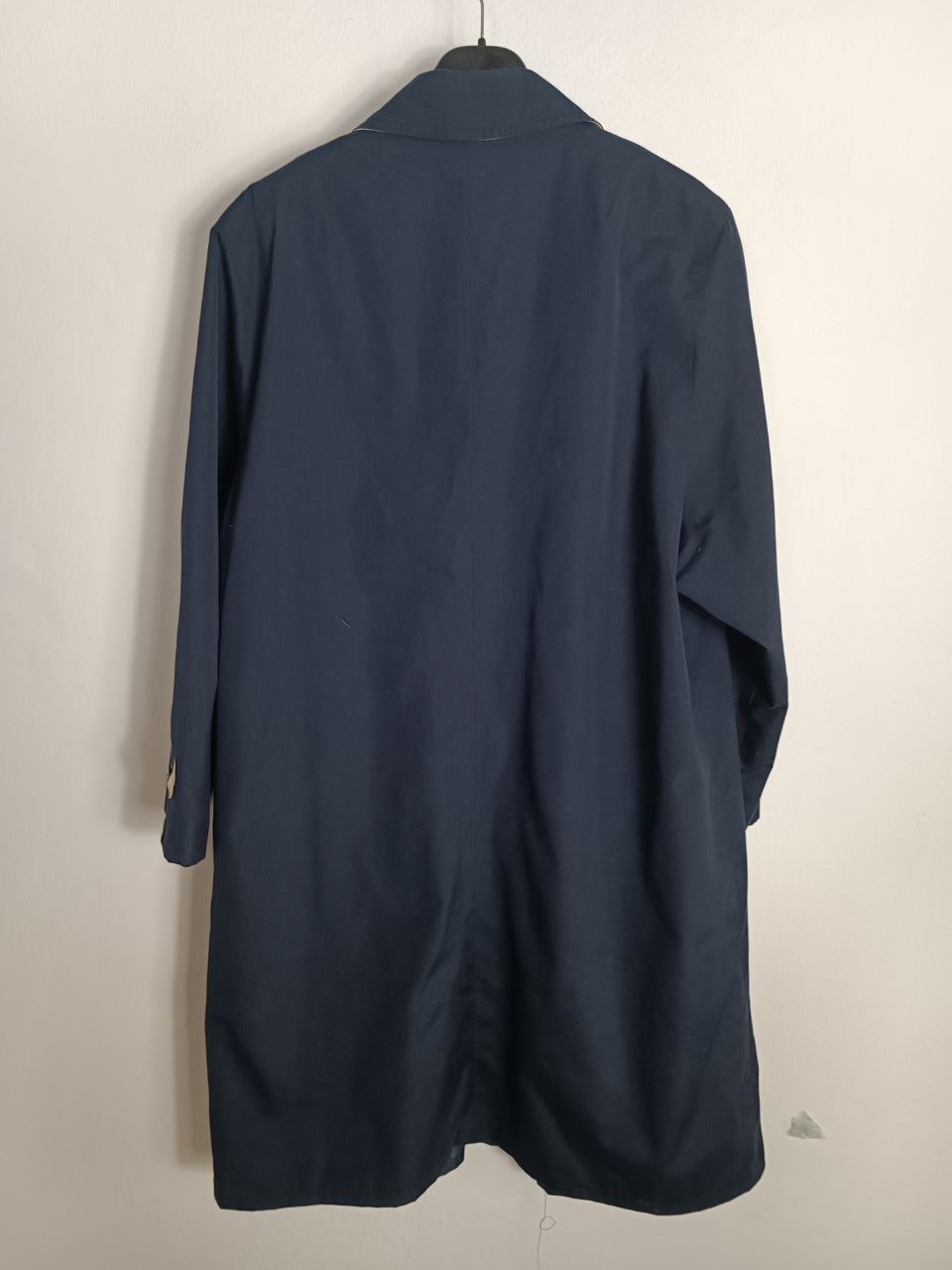 cappotto trench vintage lungo blu navy classico