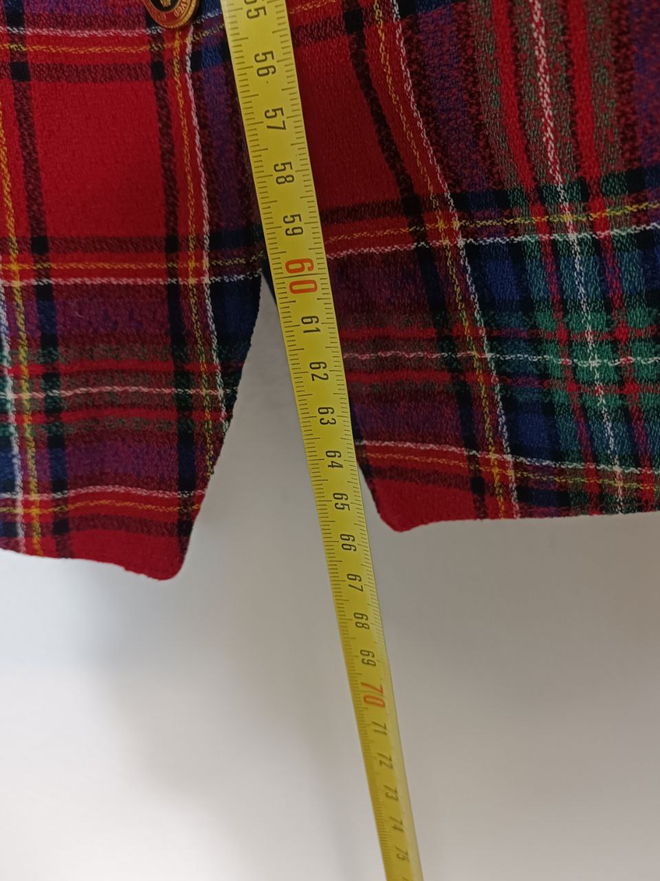 gilet vintage oversize in fantasia a quadretti scozzese tartan rosso in lana