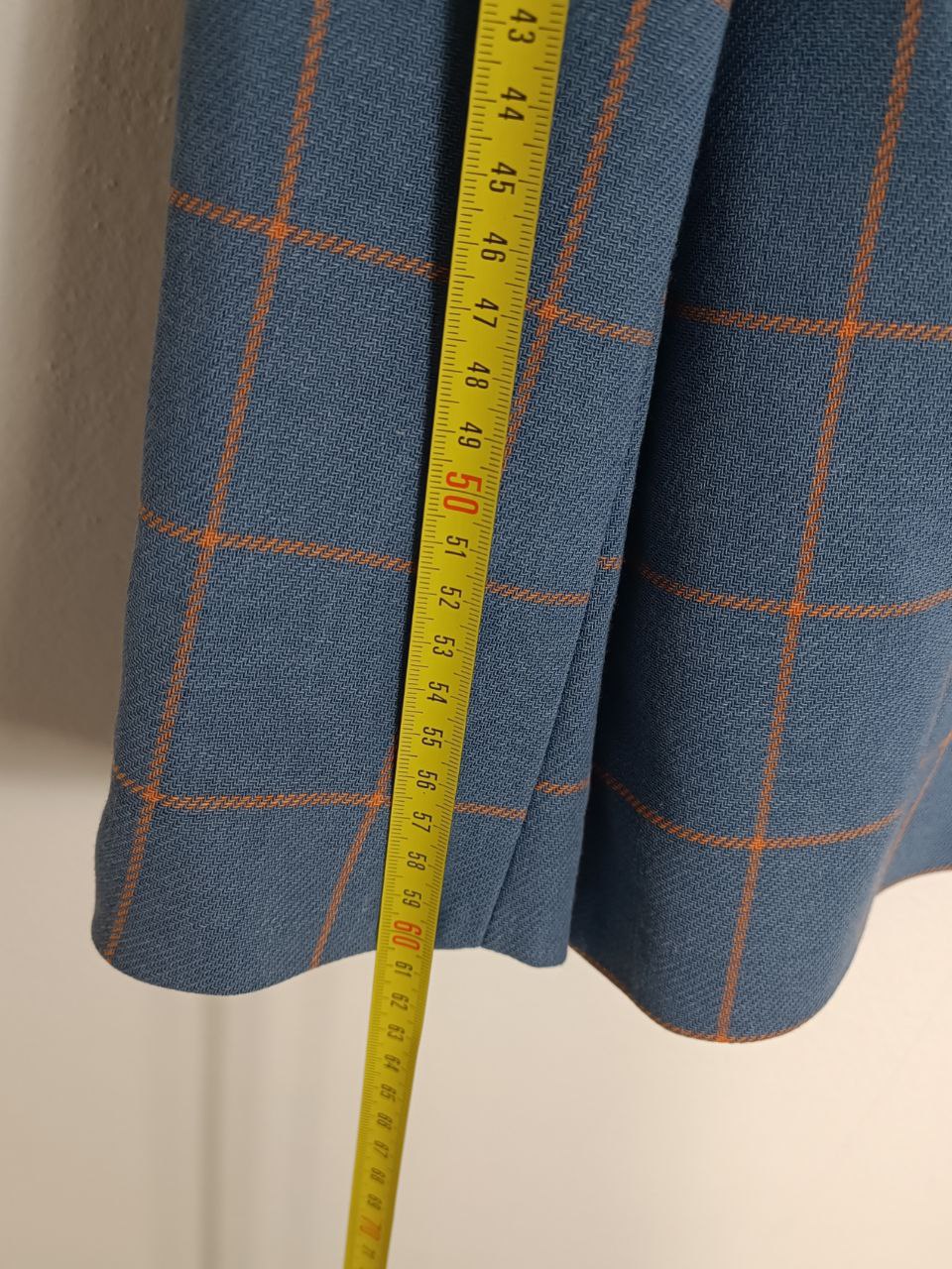 blazer vintage azzurro carta da zucchero in lana, fantasia a quadretti