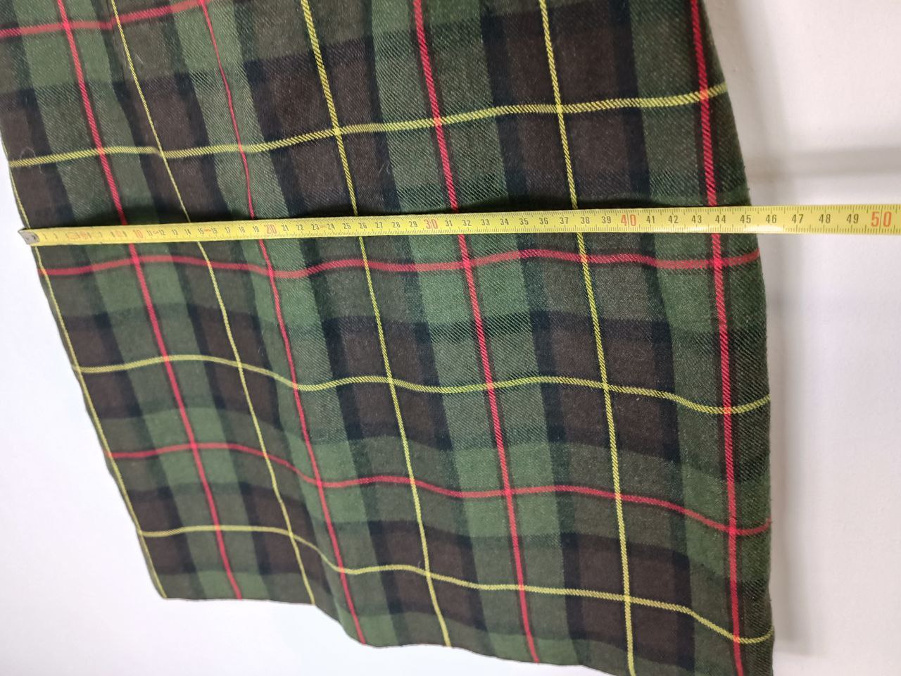 mini gonna vintage con fantasia a quadretti scozzesi tartan verde militare