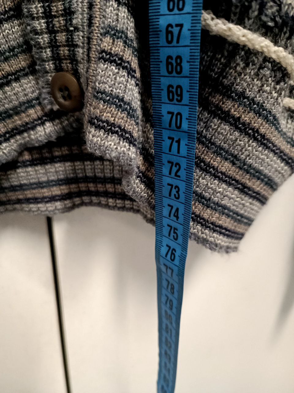 maglione cardigan vintage 80s coogi style jacquard misto lana grigio e beige